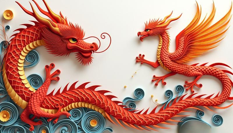Tranh rồng phượng là lựa chọn lý tưởng để trang trí phòng khách