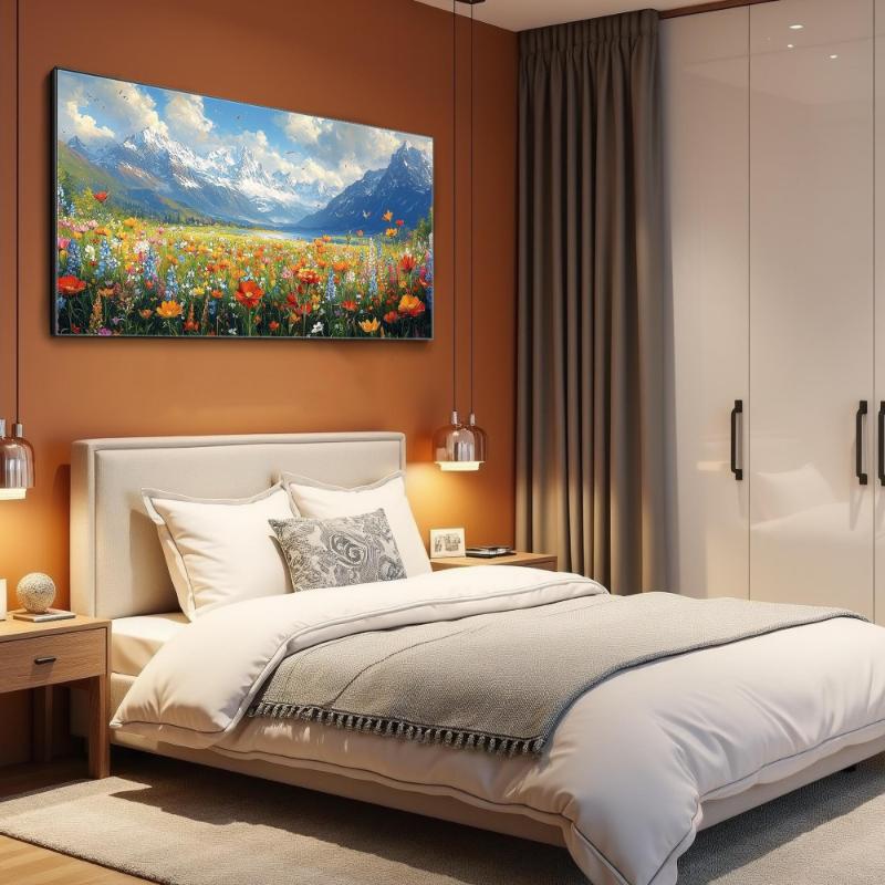 Tranh phong cảnh thiên nhiên rộng lớn phù hợp với những người yêu thích sự yên bình, vĩ đại của đất trời.
