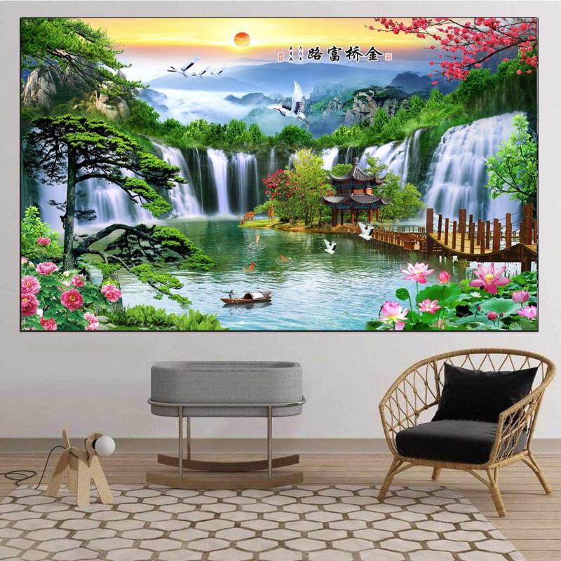 Tranh sơn thủy giúp cân bằng âm dương tạo sự hài hòa cho không gian của gia chủ