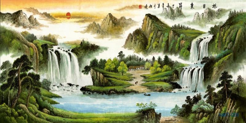 Khi treo tranh sơn thủy cần chú ý đến vị trí, hướng và cách bố trí để bức tranh hài hòa với không gian