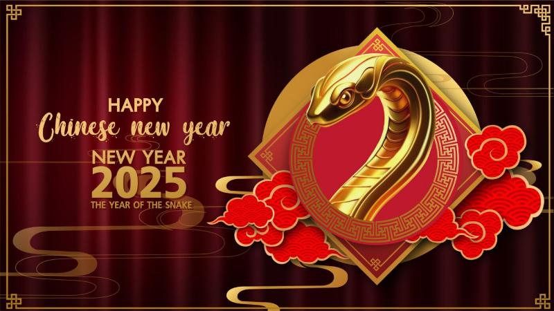 Tranh Tết 2025 chủ đề Rắn với hình ảnh rắn cuộn mình cách điệu, tượng trưng cho năm Ất Tỵ