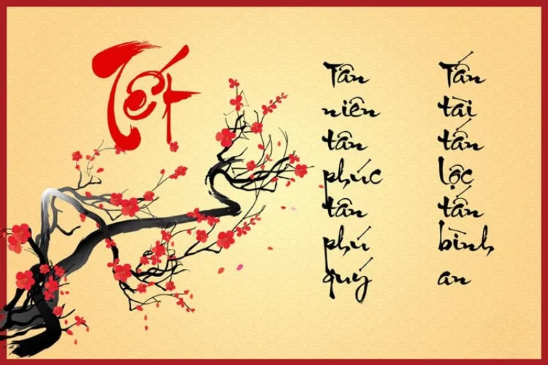 Tranh thư pháp Tết với chữ