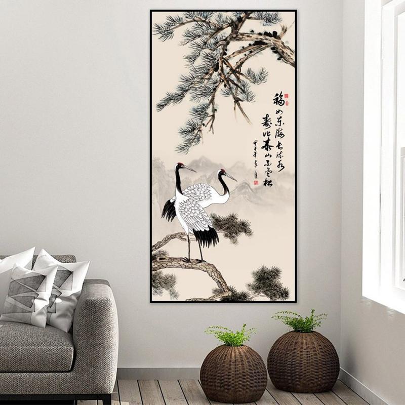 Tranh canvas “Tùng Hạc Diên Niên” mong muốn khỏe mạnh