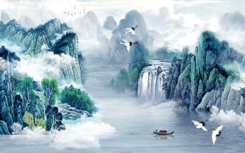 Tranh sơn thủy giúp thu hút tài lộc và tạo sự hài hòa cho không gian