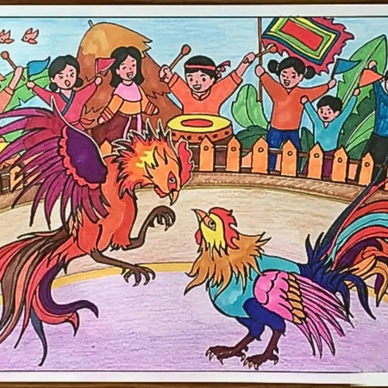 Tranh đá gà