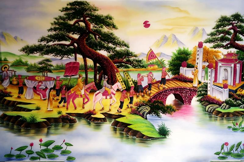 Tranh vinh quy bái tổ đẹp