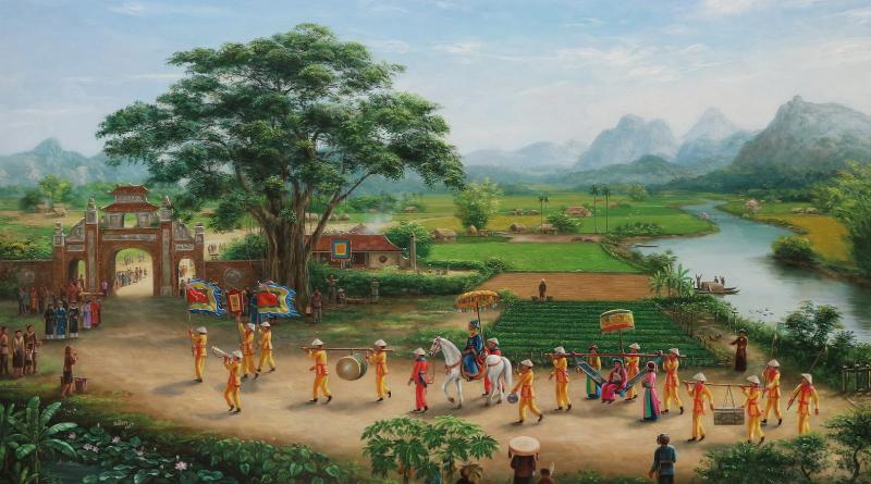 Vinh quy bái tổ miêu tả về vị đỗ đạc trở lại làng