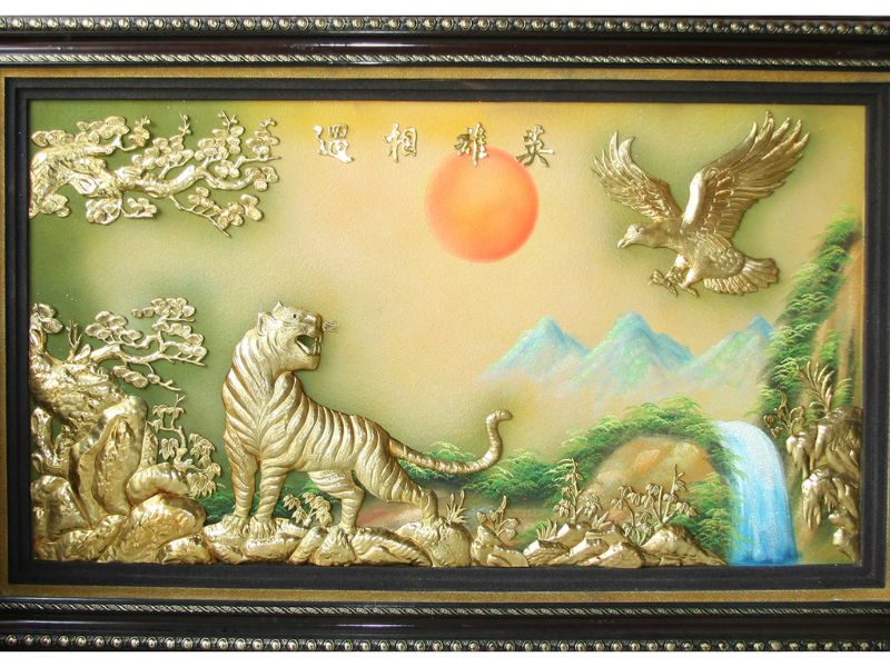 Tranh đồng Anh Hùng Tương Ngộ 