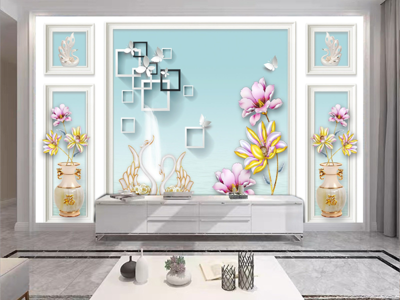 Mẫu tranh dán tường 3D tạo hiệu ứng nổi bật và chiều sâu ấn tượng thích hợp làm điểm nhấn cho phòng khách hoặc phòng ngủ
