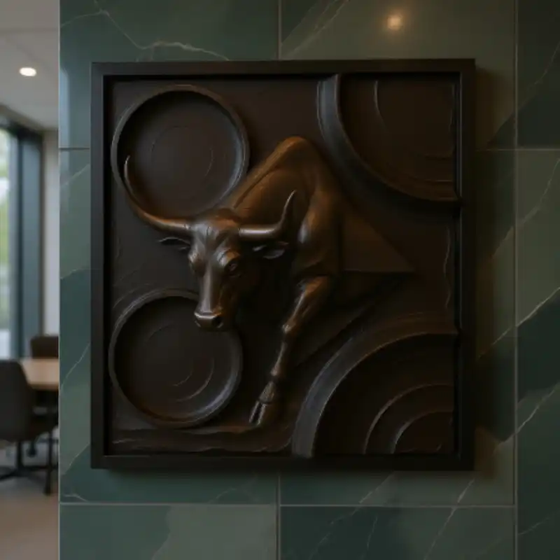 Top 99+ Mẫu Tranh Phù Điêu xi măng đắp nổi cho phòng khách 13 Tranh phù điêu tượng bò tót nổi trên nền đen