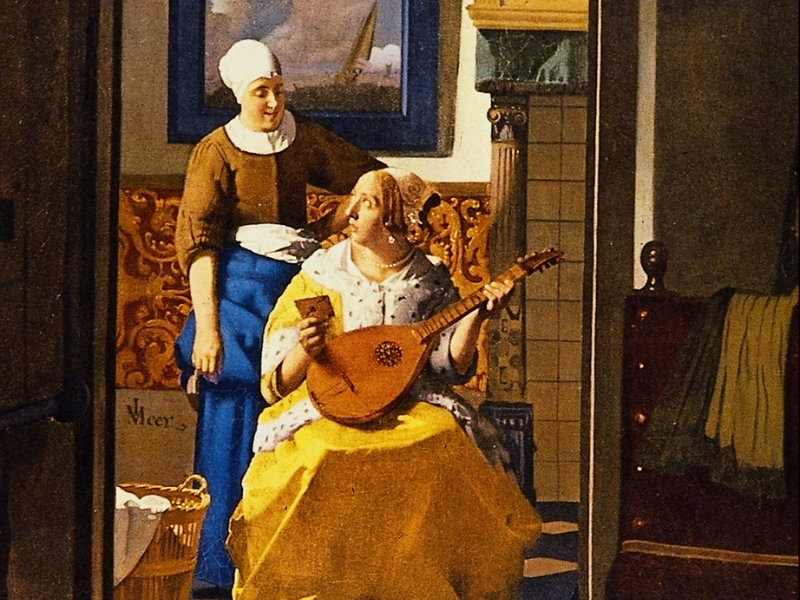 Bức tranh The Love Letter của Vermeer khắc họa khoảnh khắc riêng tư khi người phụ nữ nhận thư tình, với đàn lute tượng trưng cho tình yêu và sự hòa hợp. Tác phẩm vừa lãng mạn vừa tinh tế, ẩn chứa thông điệp về niềm vui và sự bí ẩn trong tình yêu.