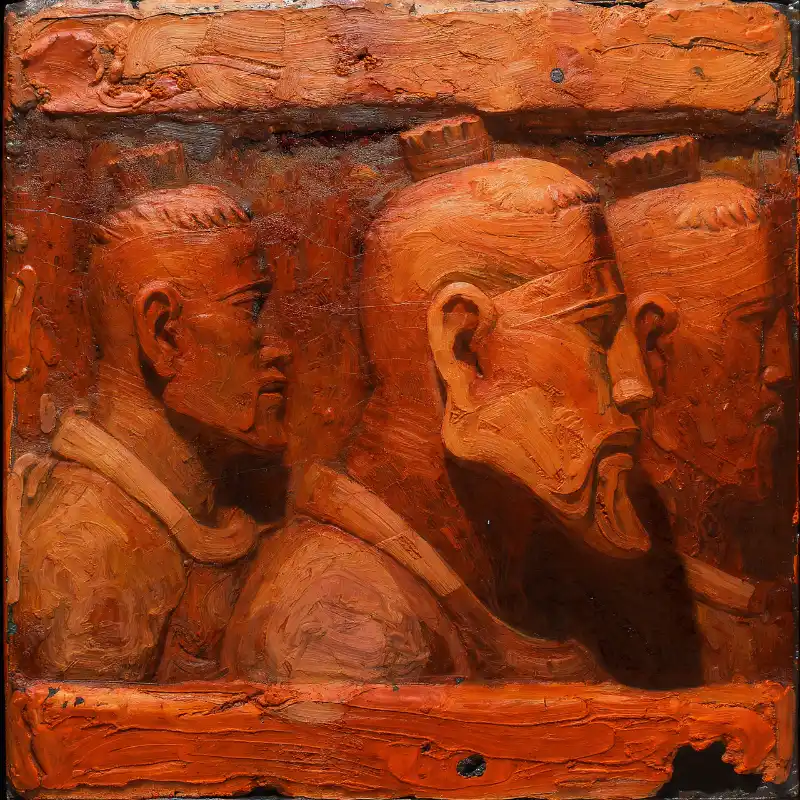 Top 99+ Mẫu Tranh Phù Điêu xi măng đắp nổi cho phòng khách 15 Tranh phù điêu chân dung chiến binh cổ màu cam