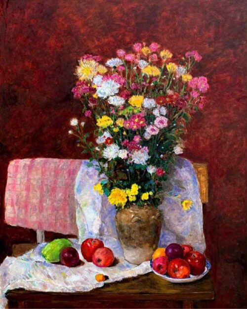 Tĩnh Vật Cúc Họa Mi