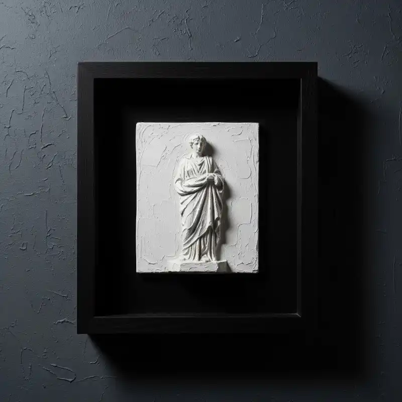 Top 99+ Mẫu Tranh Phù Điêu xi măng đắp nổi cho phòng khách 19 Tranh phù điêu tượng trắng cổ điển khung đen