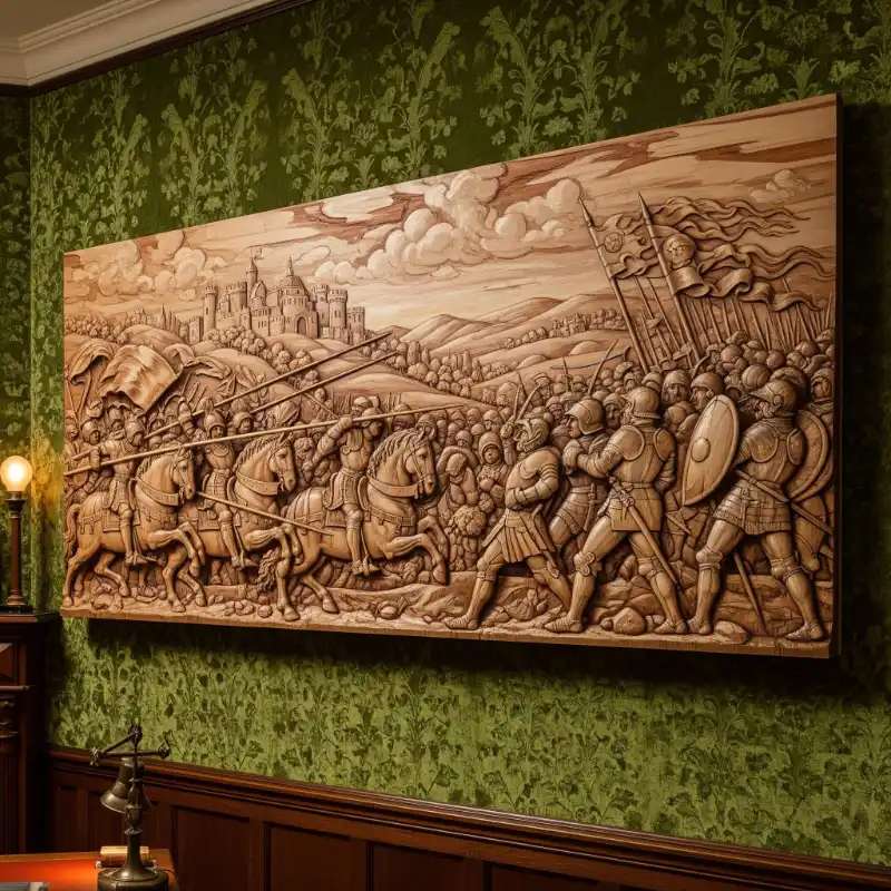 Top 99+ Mẫu Tranh Phù Điêu xi măng đắp nổi cho phòng khách 21 Tranh phù điêu cảnh chiến tranh cổ chạm gỗ