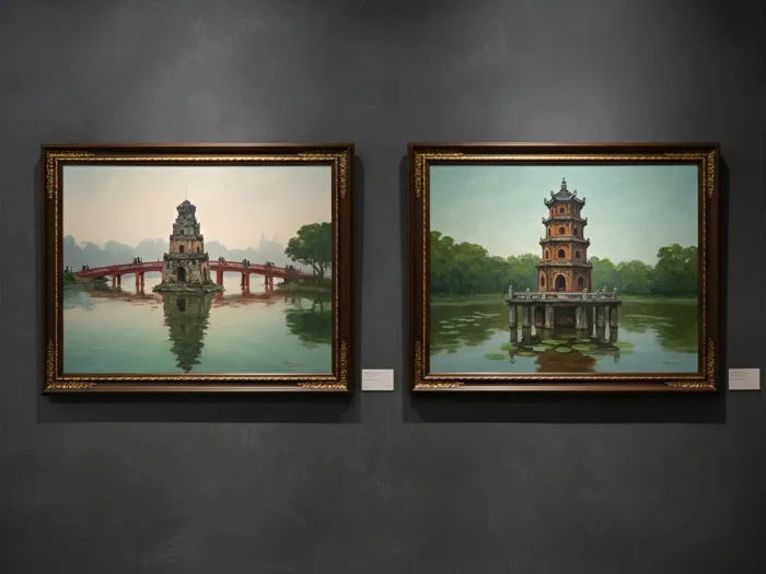 Ảnh bài tranh vẽ về Hà Nội