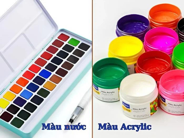 màu acrylic khác gì màu nước
