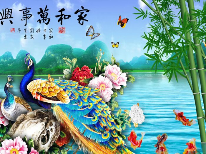 Tranh Bách Điểu Triều Phụng
