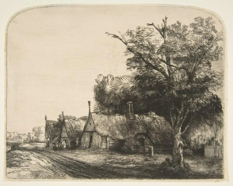 Tranh khắc phong cảnh đồng quê của Rembrandt 