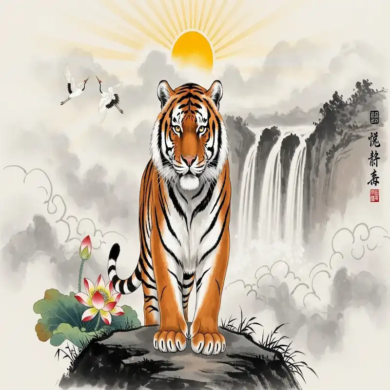 Mẫu tranh con hổ 2