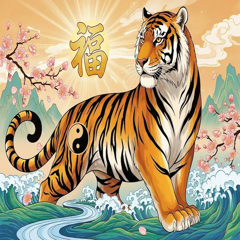 Mẫu tranh con hổ 3