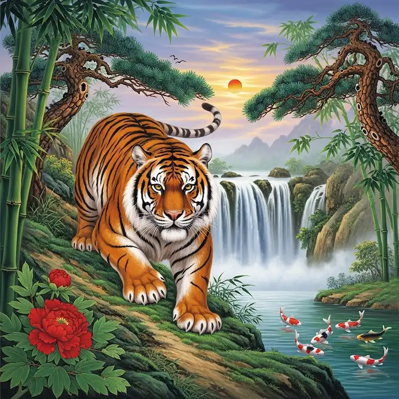 Mẫu tranh con hổ chúa sơn lâm