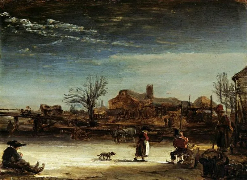 Tác phẩm “Winter Landscape” gợi nhiều cảm xúc về đời sống vùng nông thôn