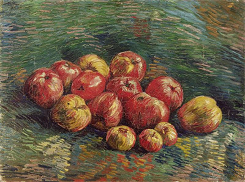 Tranh tĩnh vật táo và sách của Van Gogh