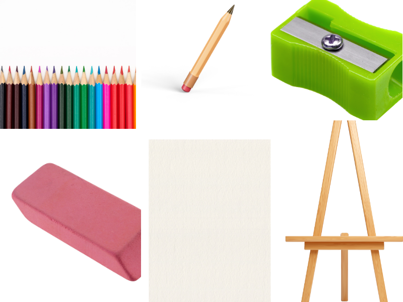 Chuẩn bị đồ dùng trước khi vẽ cành Hoa Đào
