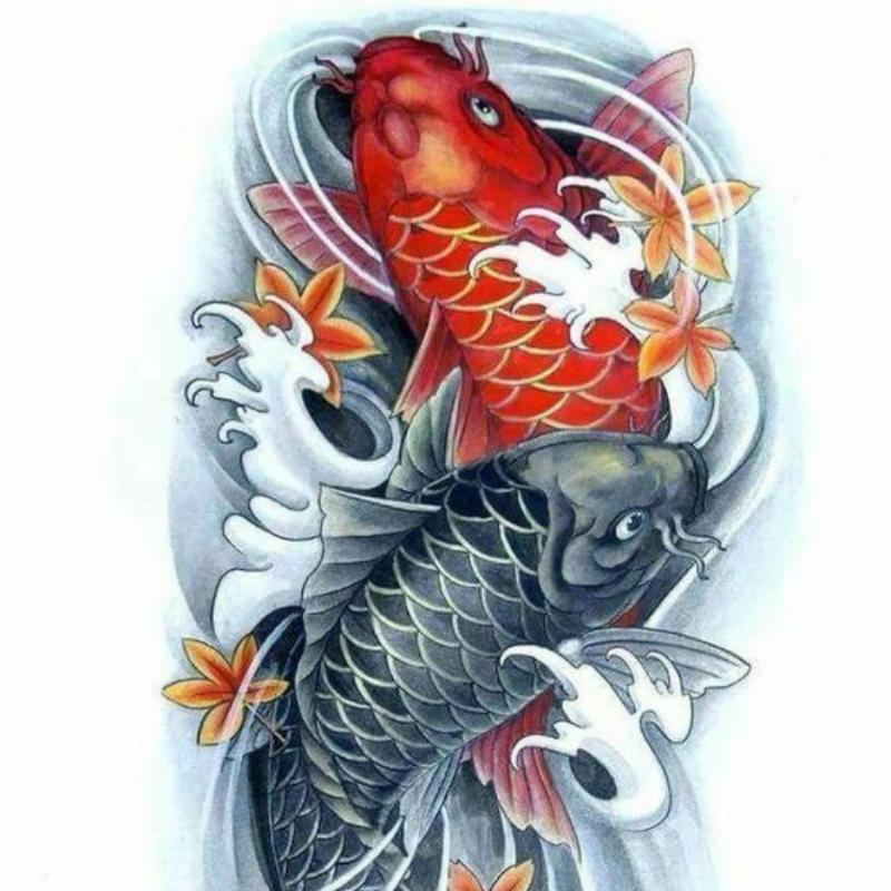 Tranh 2 con cá chép biểu tượng cho tình yêu và hôn nhân
