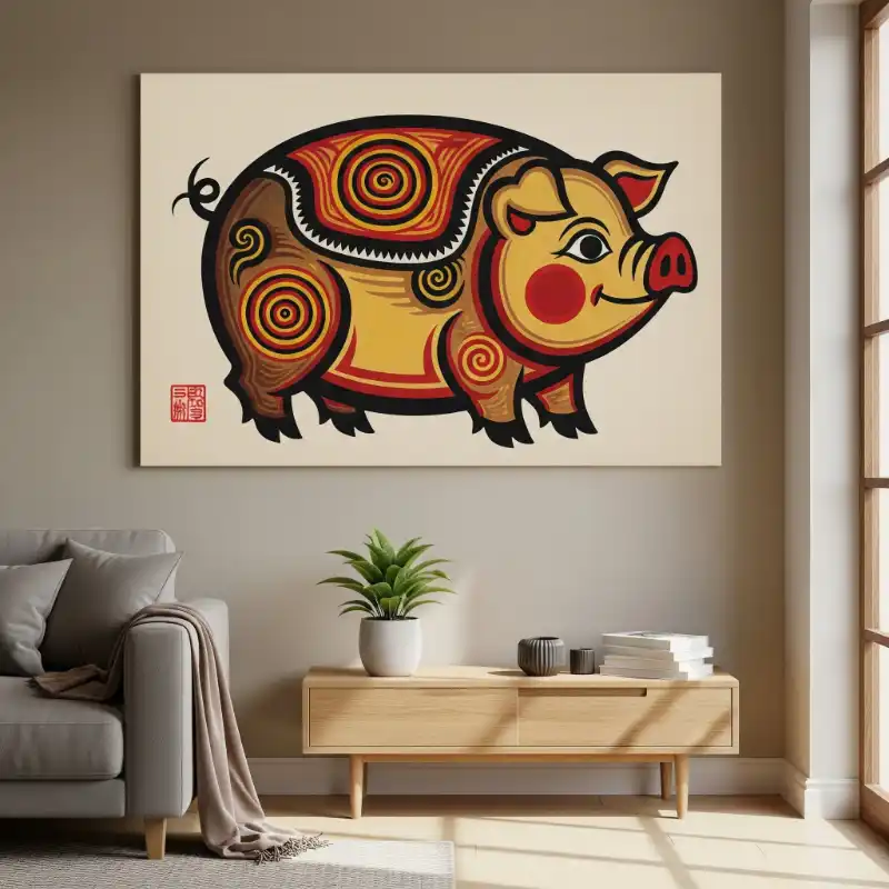 Tranh Đông Hồ con lợn 18