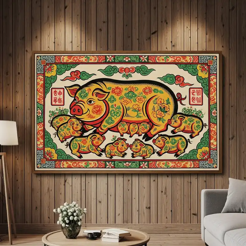 Tranh Đông Hồ con lợn 3