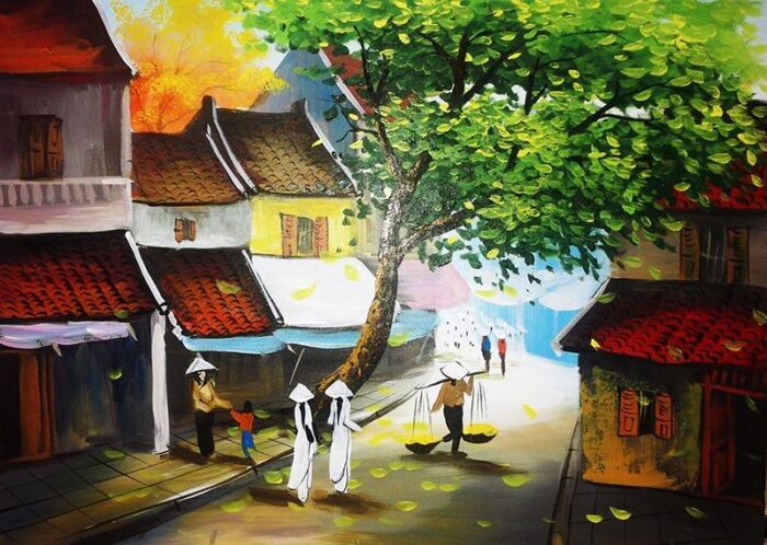 Bức tranh phố cổ Hà Nội