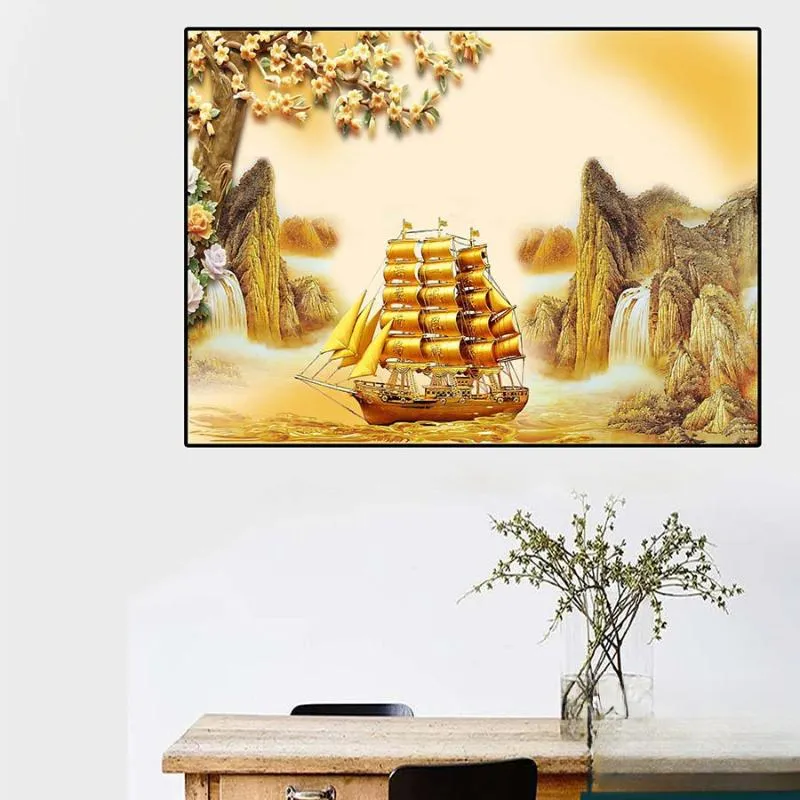 Tranh Sơn Thủy Hữu Tình giúp gia chủ ngày càng sung túc