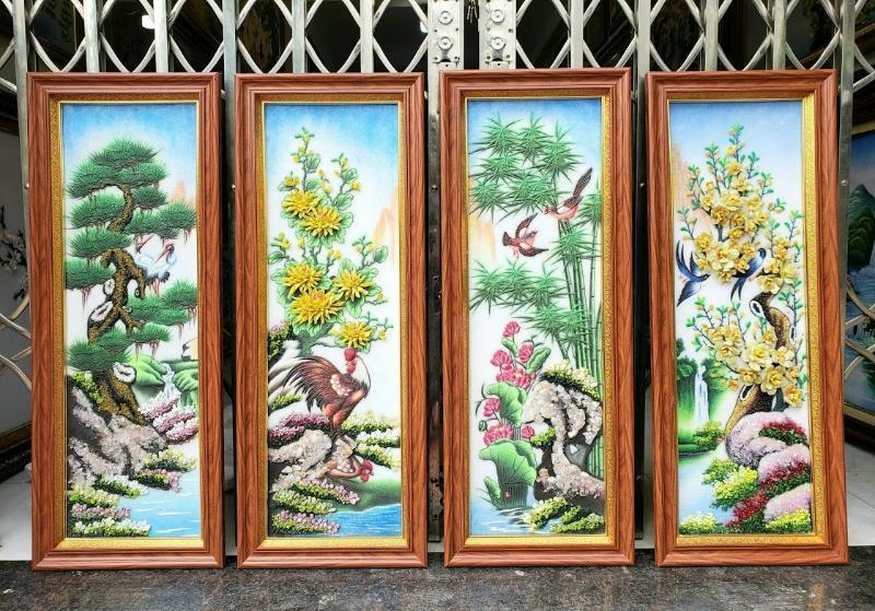 Tranh Tứ Quý mang cuộc sống đủ đầy, hanh thông qua mọi giai đoạn