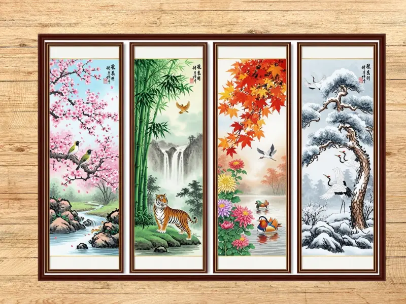 Kích thước tranh phù hợp với tường