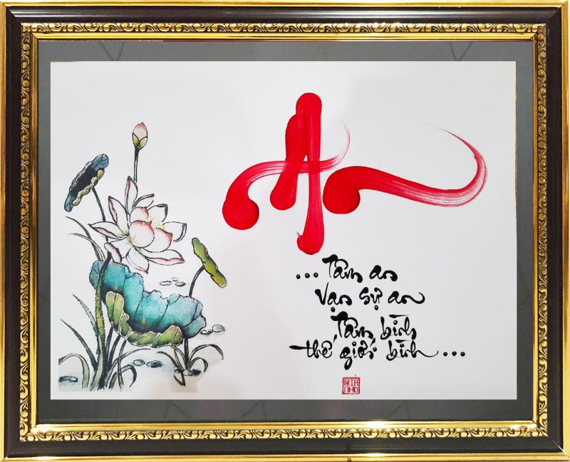 Tranh thư pháp treo phòng khách