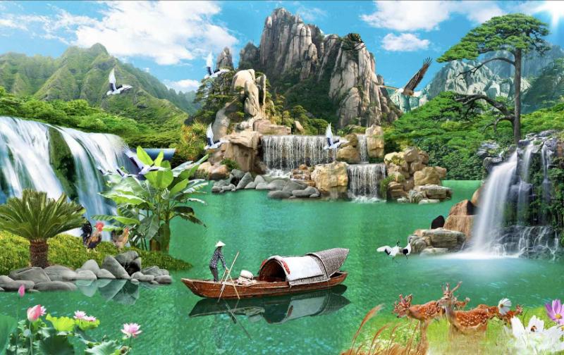 Bức tranh phong cảnh đầy màu sắc với dòng sông êm đềm, những ngọn núi đá hiểm trở và thảm thực vật xanh tốt