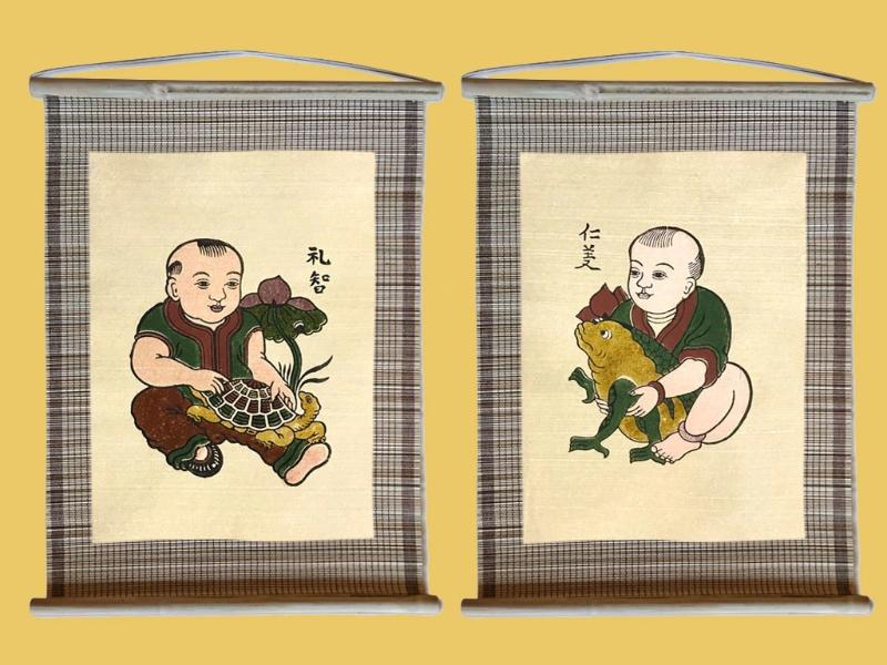 Tranh Đông Hồ Nhân nghĩa lễ trí