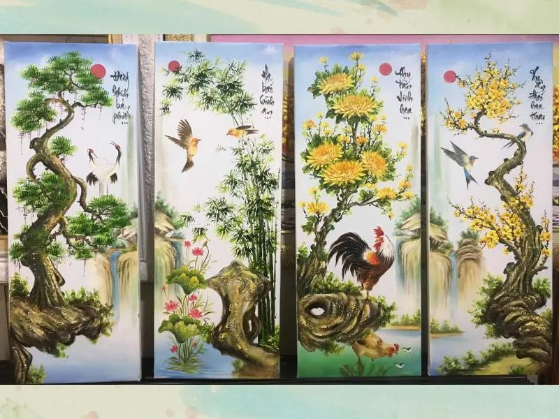Chọn tranh tùng cúc trúc mai hợp phong thủy