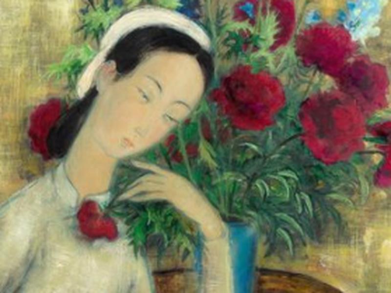 Tác phẩm Thiếu Nữ bên hoa Mẫu Đơn