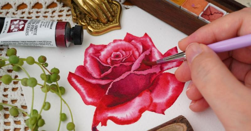 Dụng cụ vẽ tranh vườn Hoa Hồng
