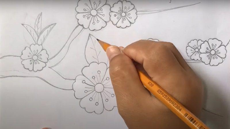 Vẽ nụ hoa, cách Hoa Đào