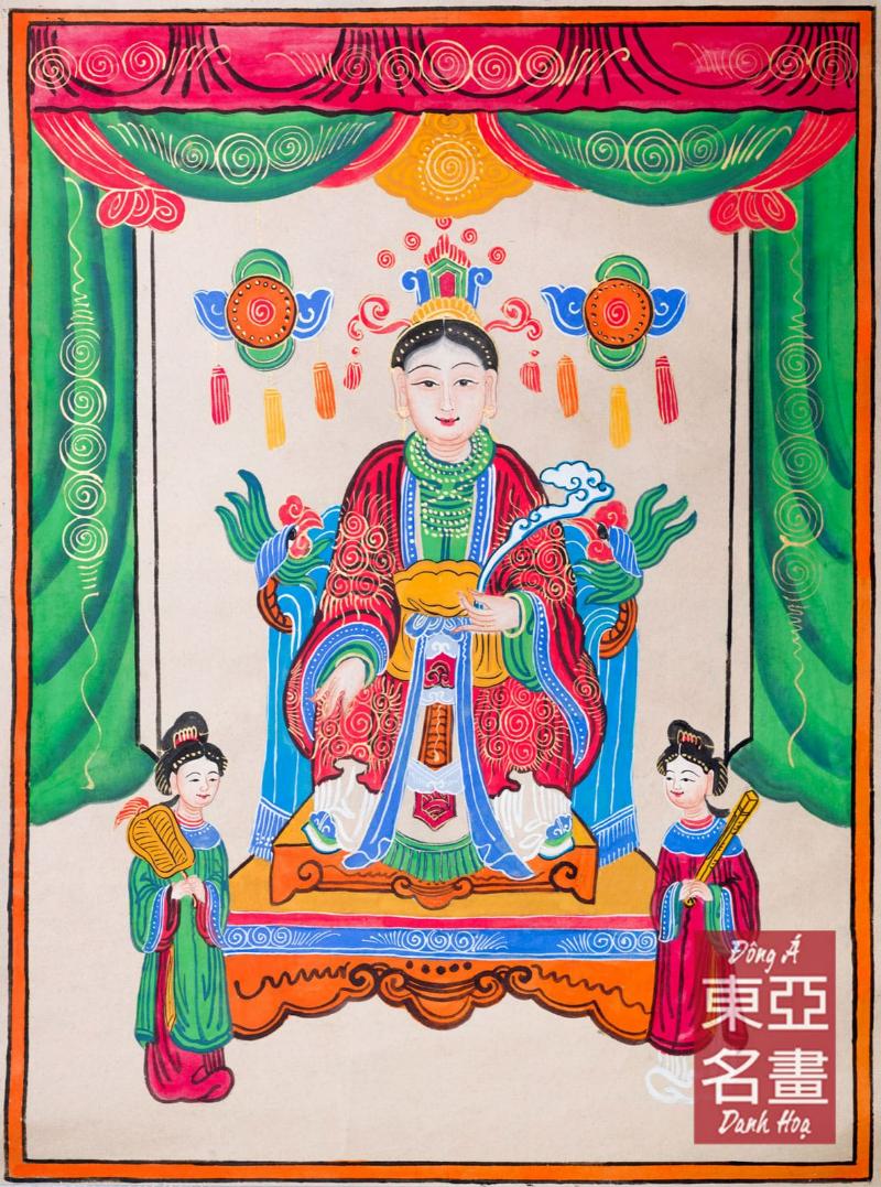 Tranh Hàng Trống Bà Liễu Hạnh Mẫu Thượng Thiền