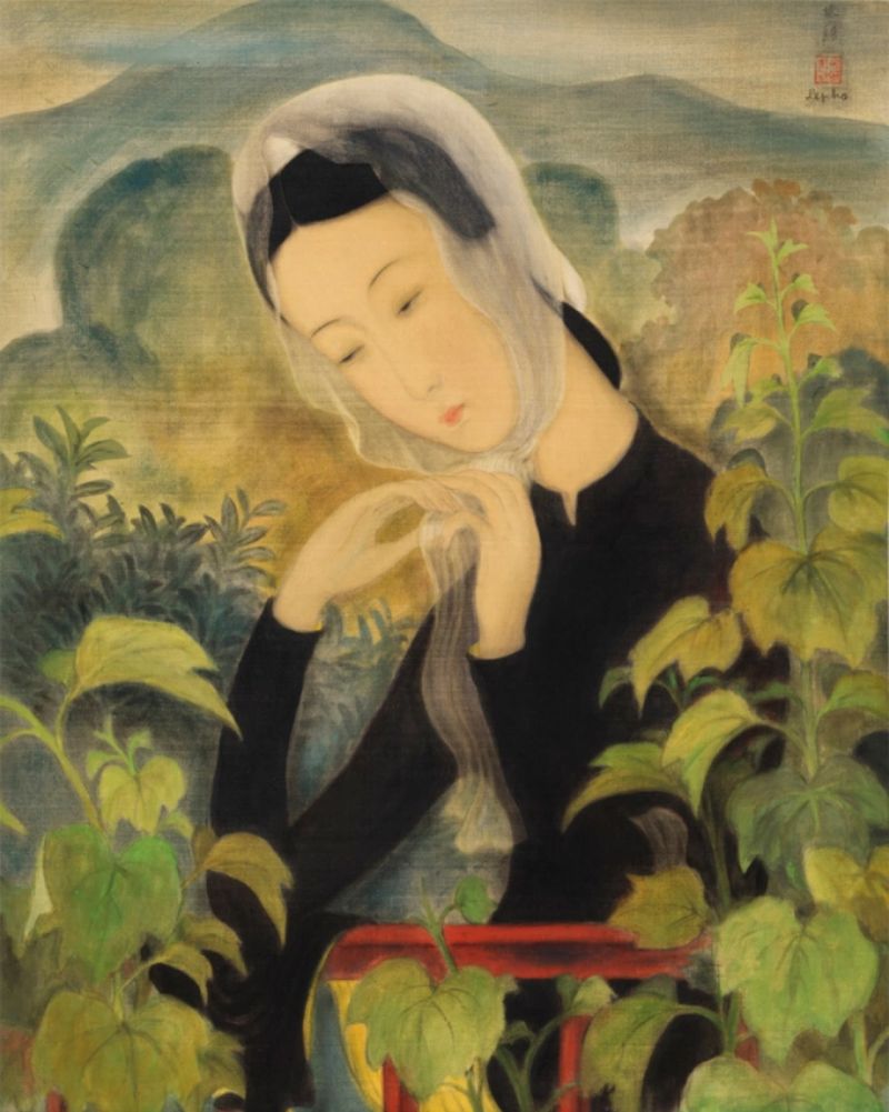 Bức tranh Thiếu nữ choàng khăn