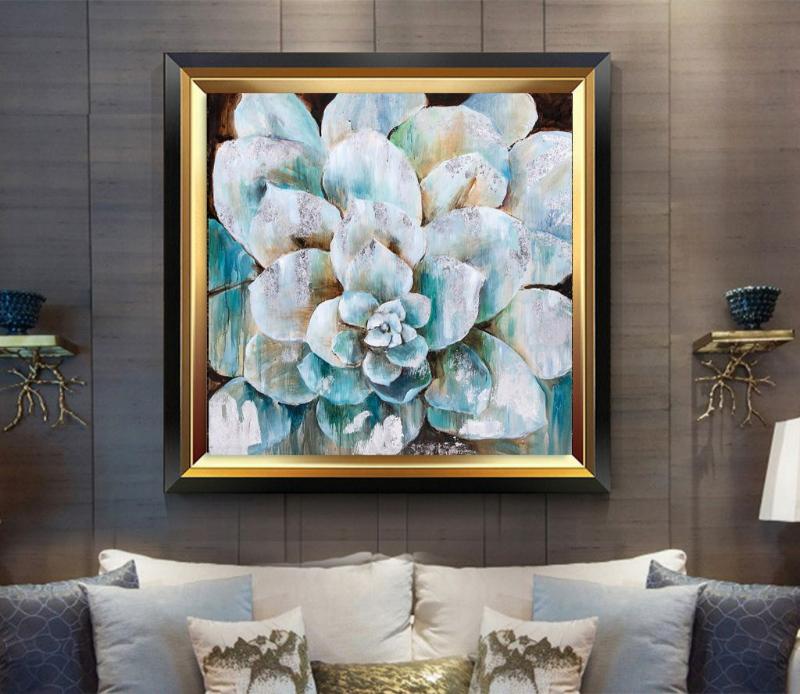 Tranh canvas sen đá