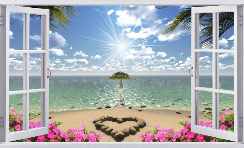 Tranh cửa sổ hướng ra biển