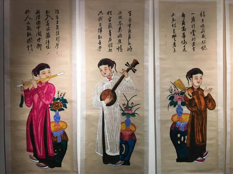 Tranh Hàng Trống đàn ca sáo