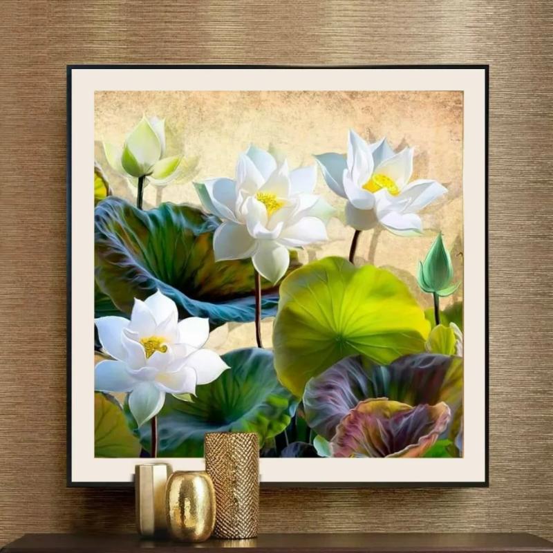 Tranh hoa Sen canvas treo tường