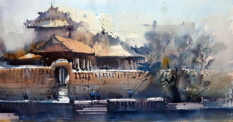 Tranh phong cảnh màu nước chủ đề Huế